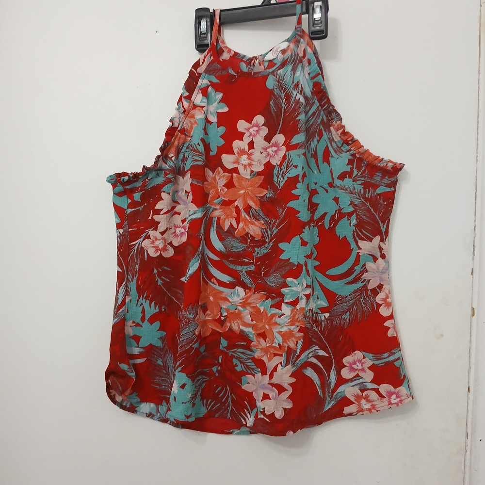 Candie's Red and Green Floral Camisole